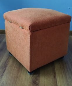Pouf naranjo con cajón interior