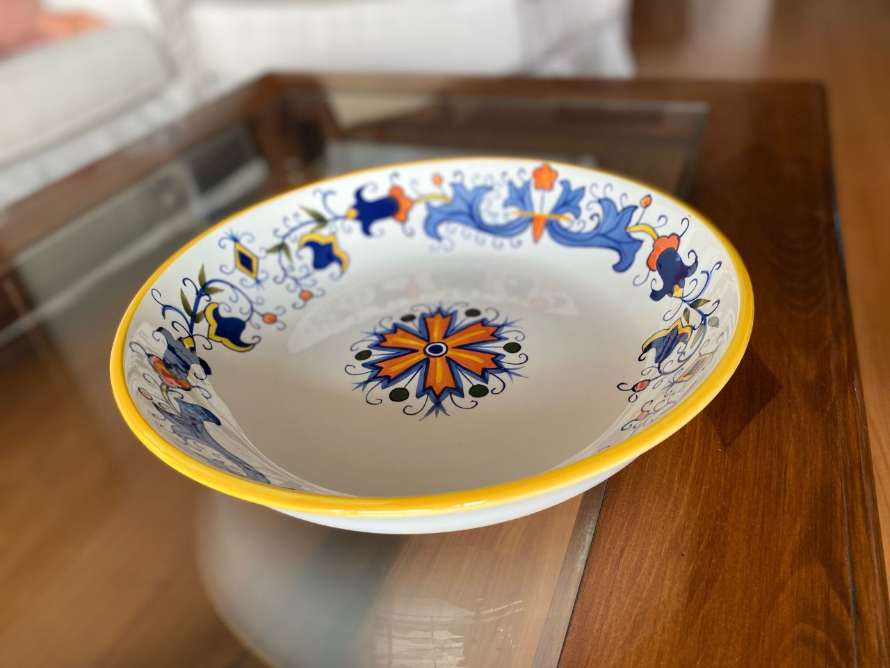 Fuente Ensaladera de cerámica flores