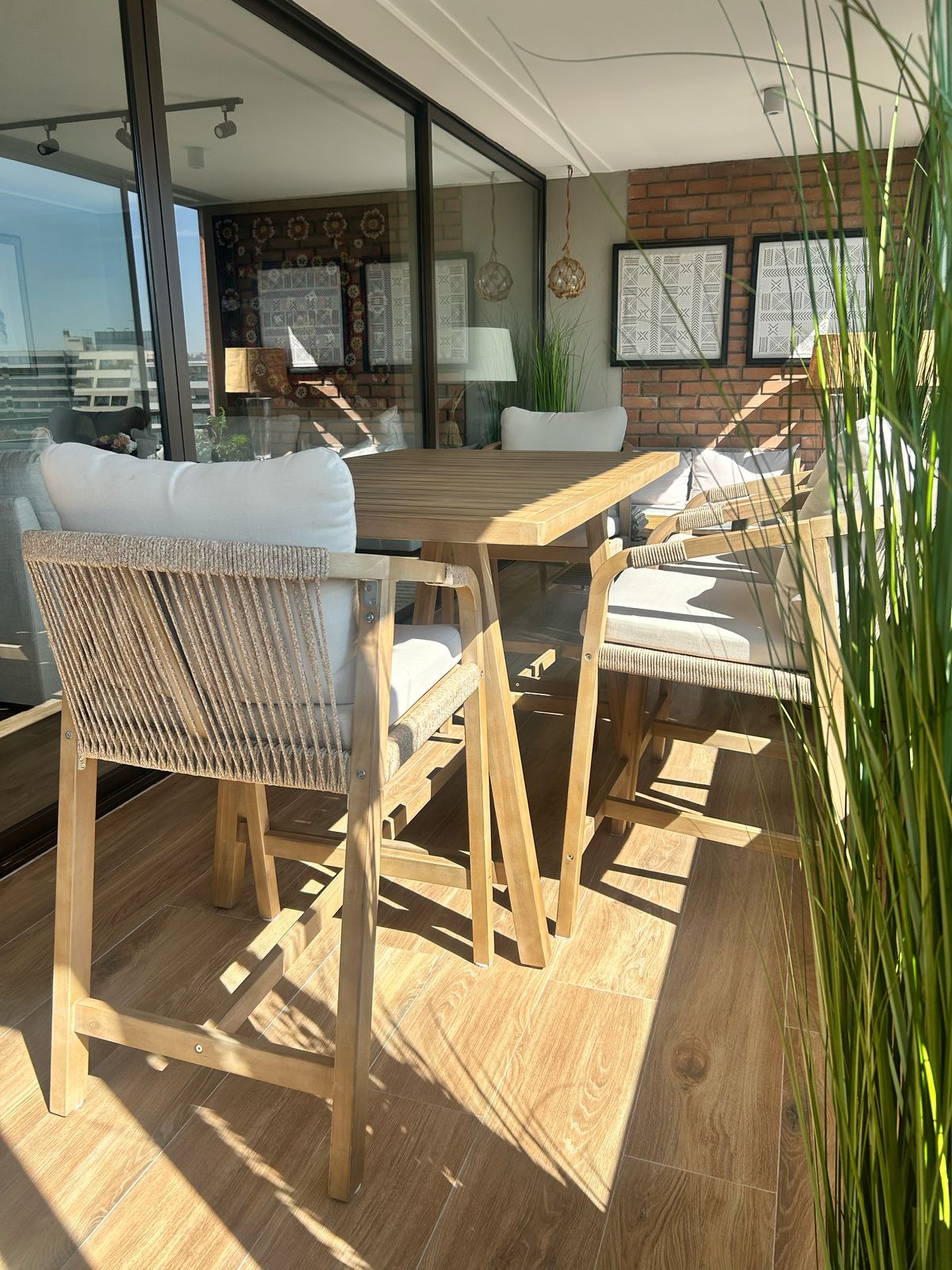 Juego de Bar de Terraza Lucca 4 Personas Natural - Imagen 6