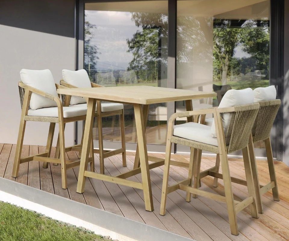 Juego de Bar de Terraza Lucca 4 Personas Natural - Imagen 7