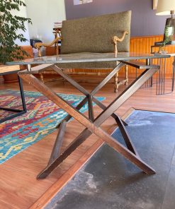 Mesa lateral madera y vidrio