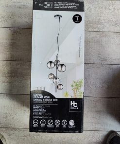 Lámpara colgante Atomi negra perla con 6 luces