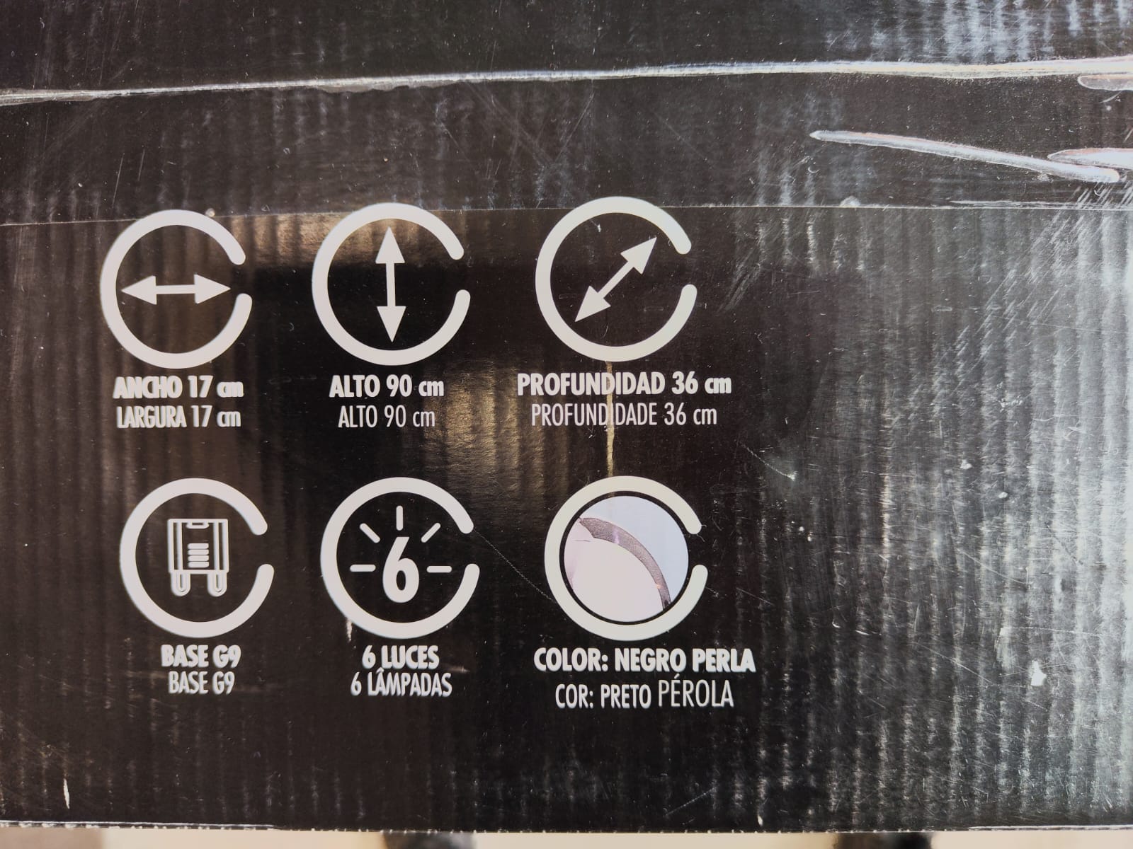 Lámpara colgante Atomi negra perla con 6 luces - Imagen 4