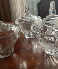 Set 3 bomboneras talladas