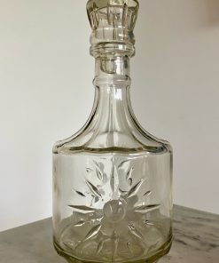 Botella licorera de vidrio flor