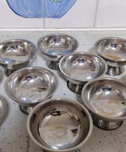 Juego 12 copas de helado acero