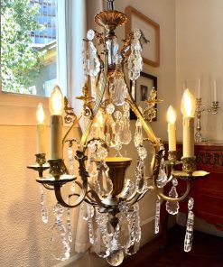 Lámpara de techo bronce y lagrimas cristal