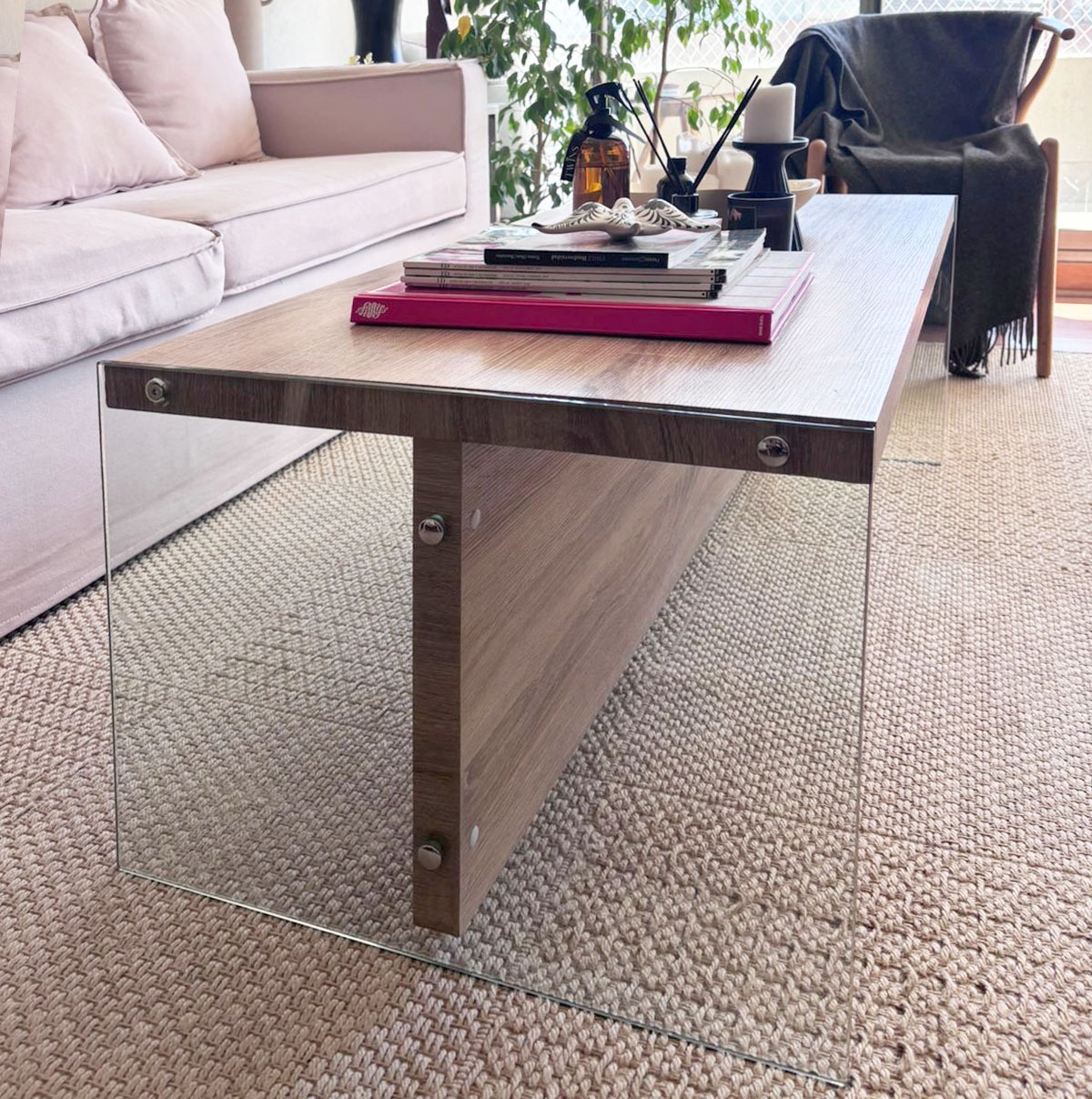 Mesa de centro laterales vidrio