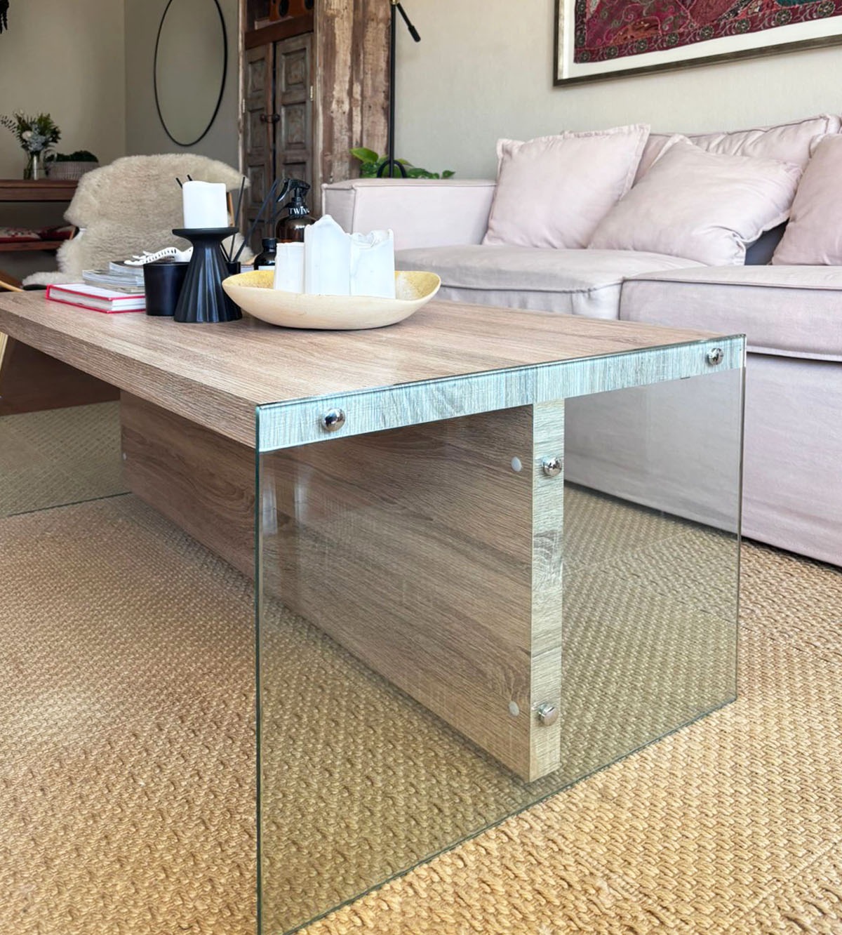 Mesa de centro laterales vidrio - Imagen 3