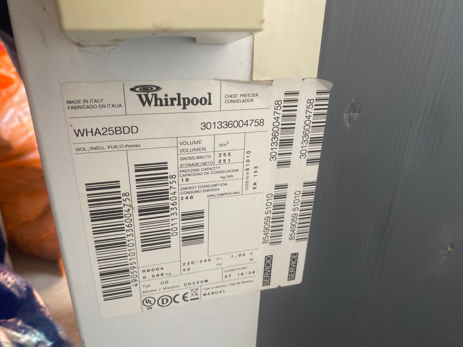 Congelador horizontal Whirlpool 251 lts - Imagen 2