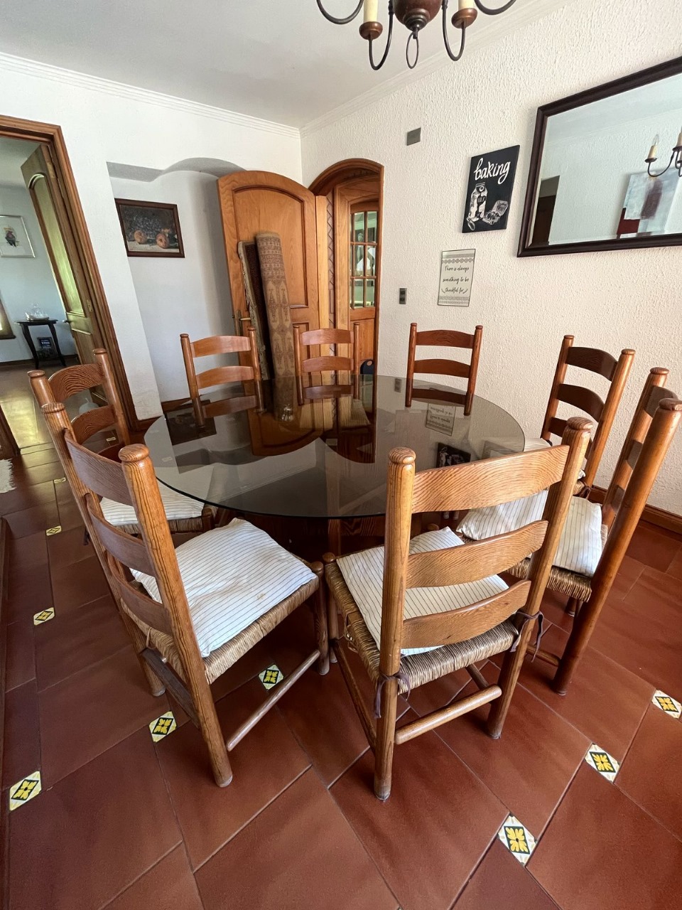 Juego comedor redondo 8 sillas