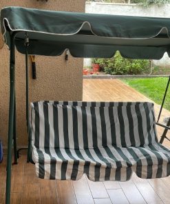 Sillón columpio terraza rayas verde Just Home Collection