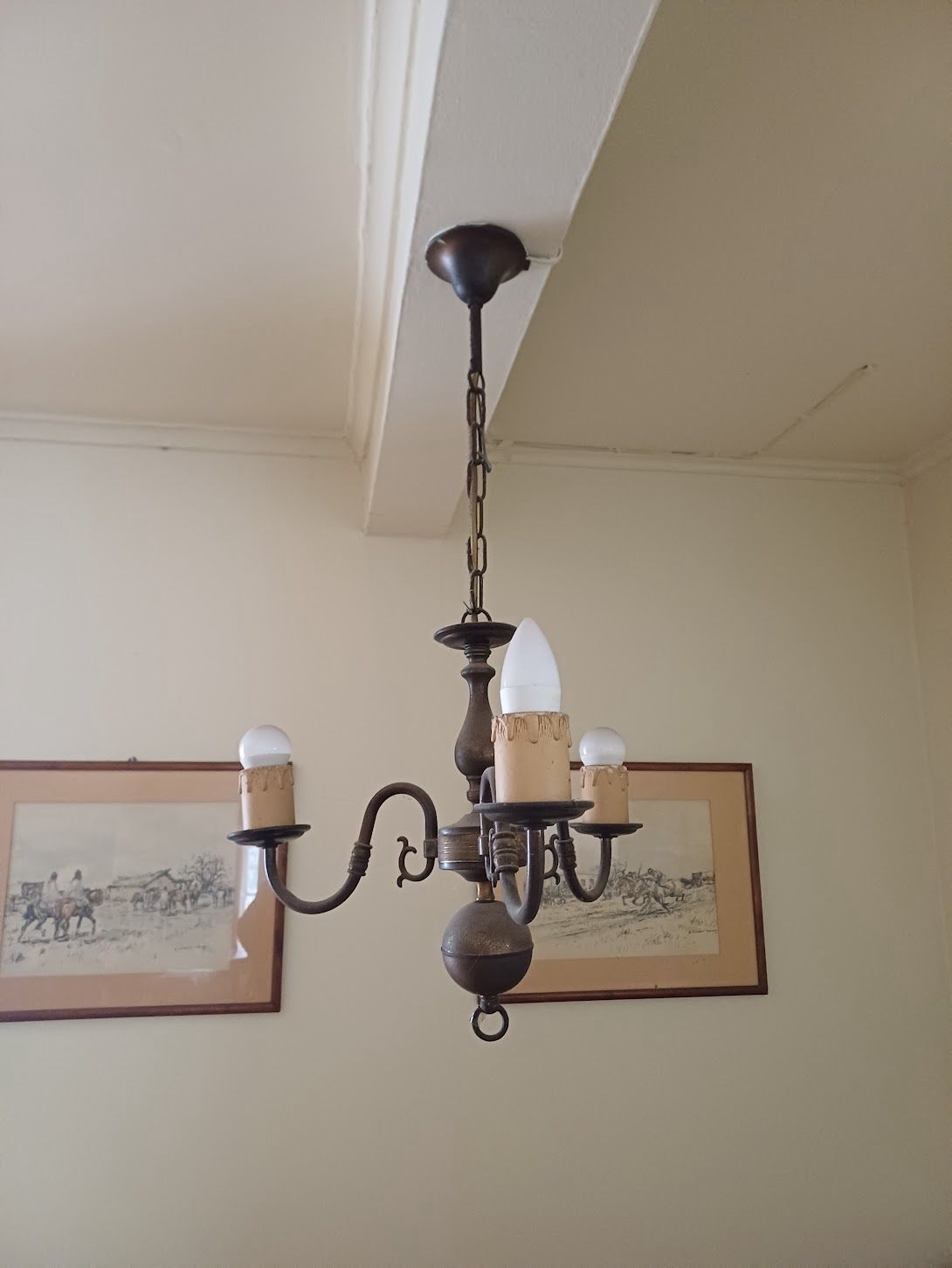 Lámpara techo estilo holandés con 3 luces