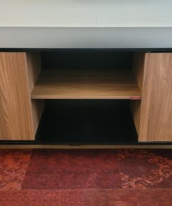 Rack TV bicolor negro café Medular