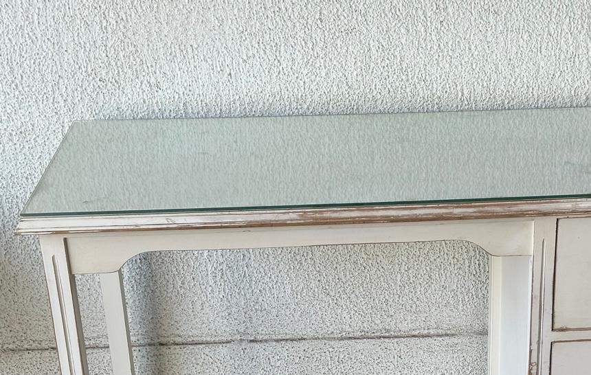 Escritorio decapado blanco flor - Imagen 3