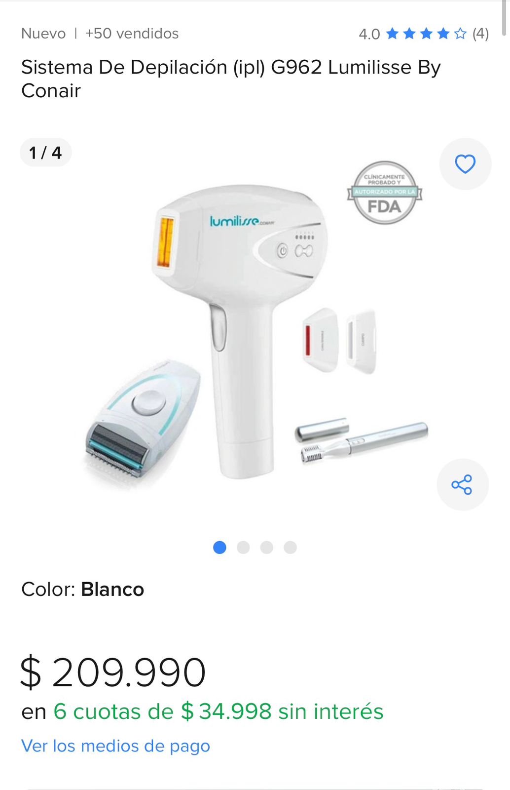 Depiladora IPL Marca Conair - Imagen 3