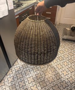 Lámpara de techo mimbre blanco