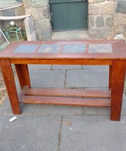 Arrimo madera y piedra pizarra