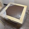 Mesa de centro ecocuero con vidrio