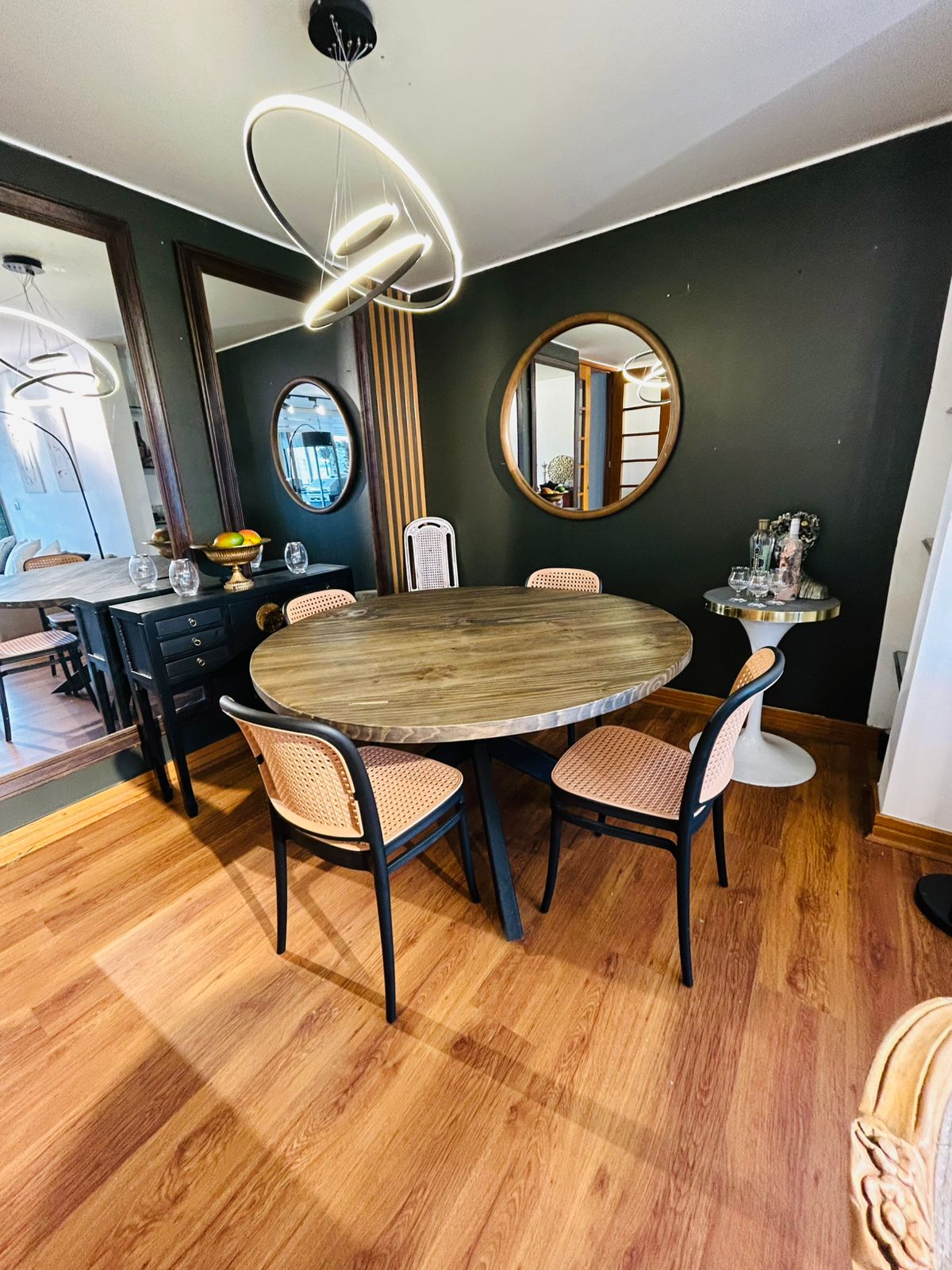 Juego de comedor madera roble con 4 sillas - Imagen 6