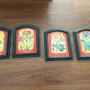 Set 4 cuadros flores