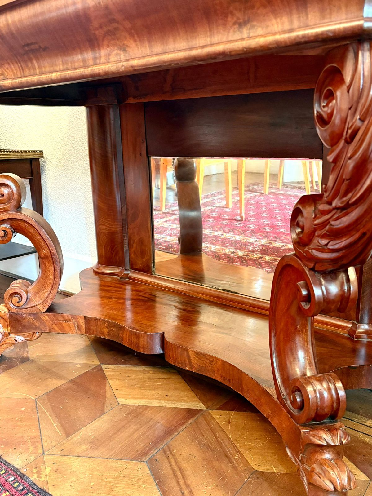 Arrimo antiguo victoriano de caoba con espejo - Imagen 2