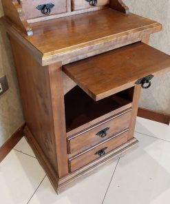 Velador con bandeja extraíble Rustico