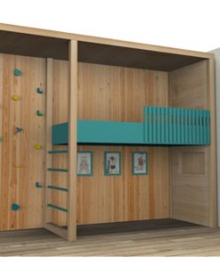 Camarote 1.5 plazas empotrado con muro escalada