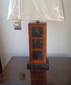 Lámparas de mesa madera y piedra