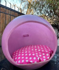 Casa de perro redonda rosada