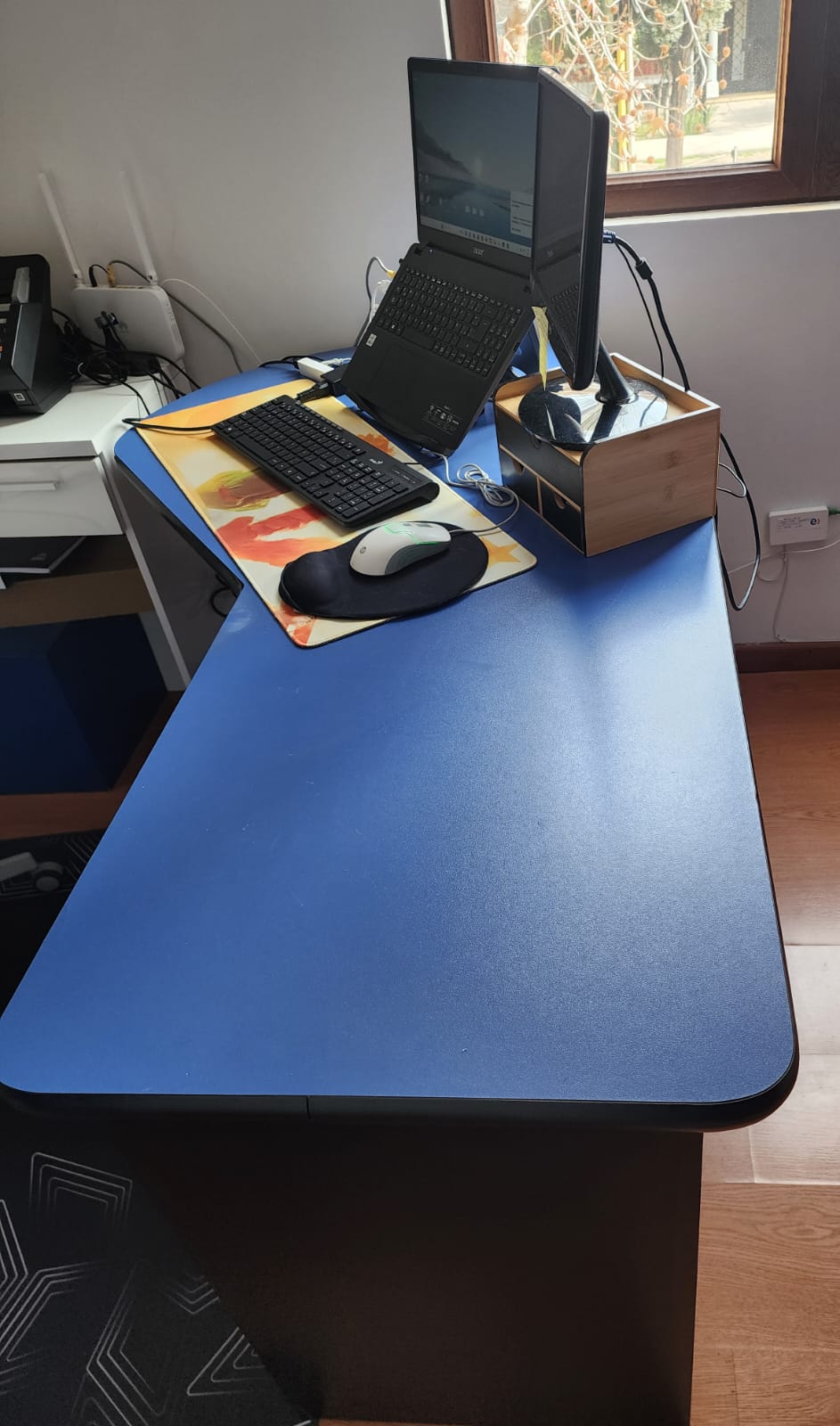 Escritorio L azul y negro - Imagen 4