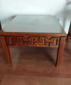 Par mesas laterales madera con vidrio