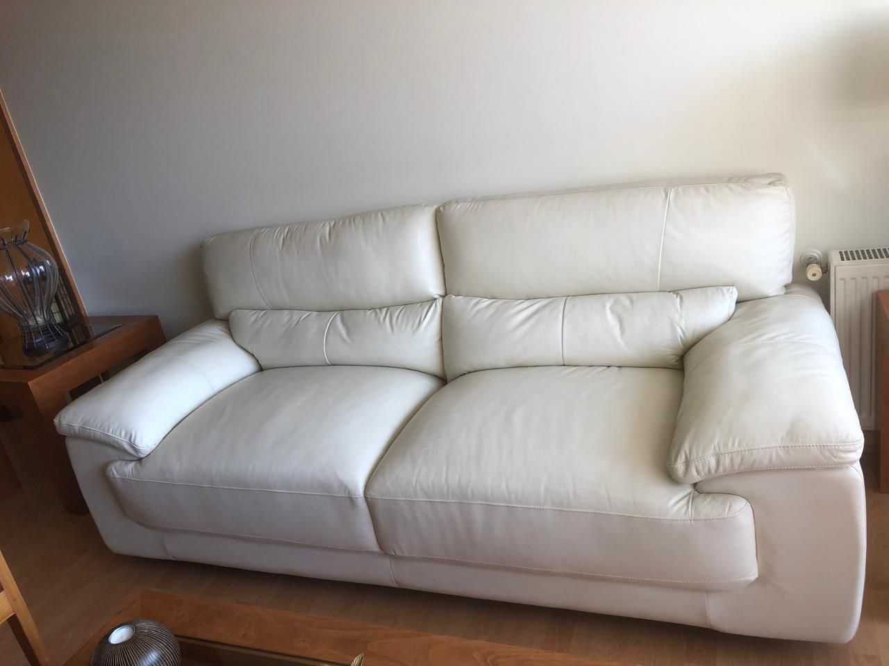 Sofá 3 cuerpos blanco ecocuero Ripley