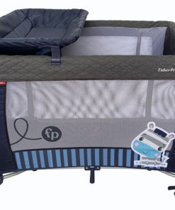 Cuna Fisher Price pack & play con mudador y pañalera azul