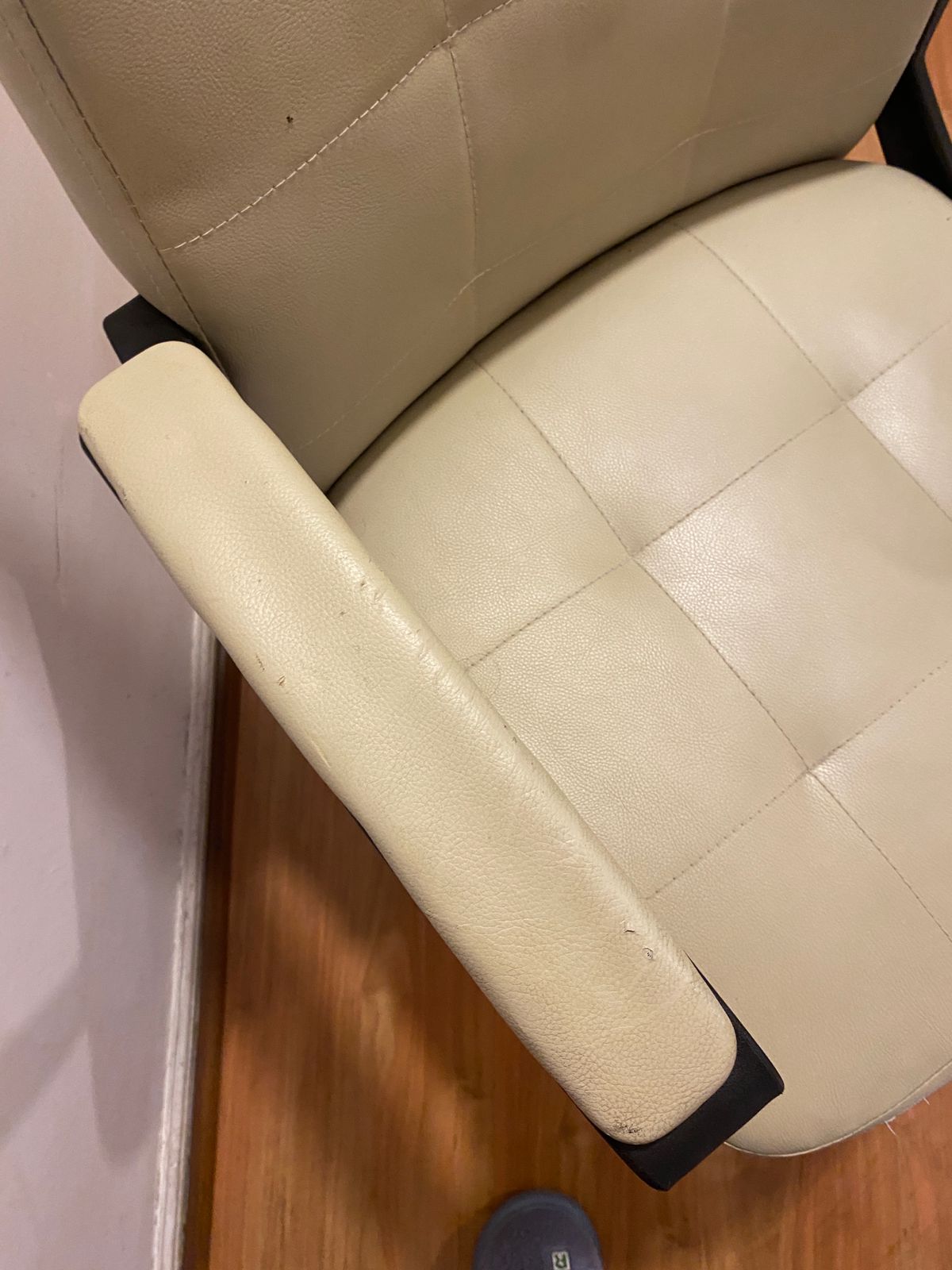 Silla escritorio ecocuero marfil - Imagen 5