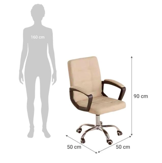 Silla escritorio ecocuero marfil - Imagen 9