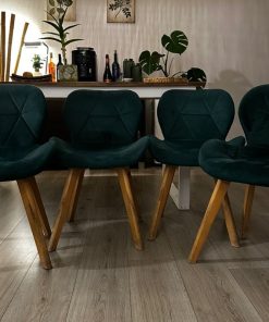 Juego 4 sillas velvet verde