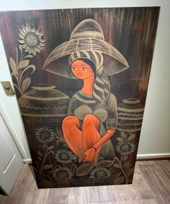 Cuadro mujer y flores