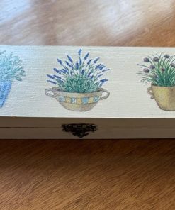 Caja de madera diseño plantas