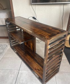 Rack TV madera estilo industrial