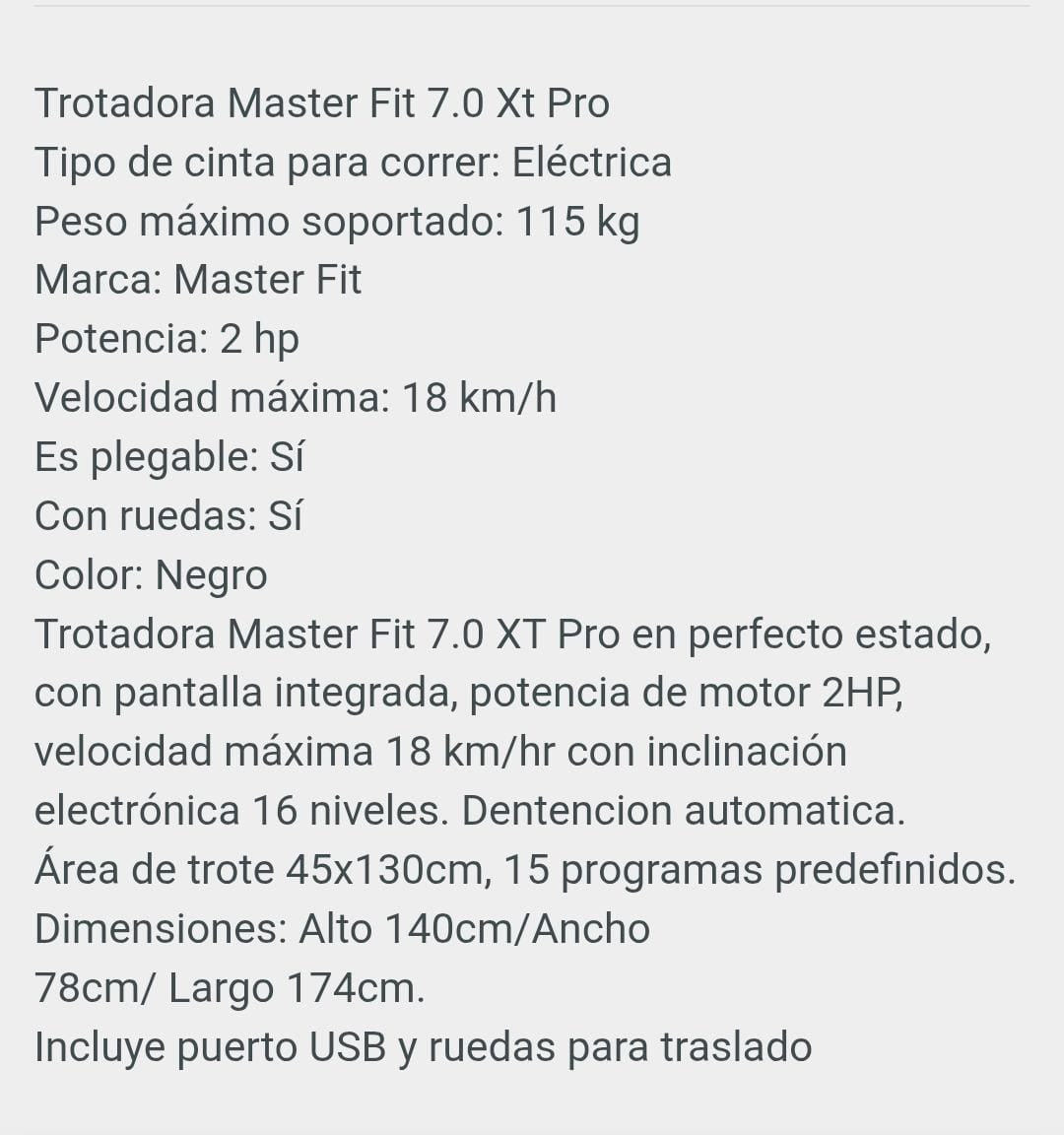 Trotadora 7.0 Xt Pro Master Fit - Imagen 6