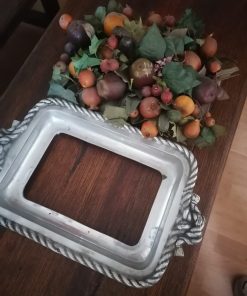 Centro de mesa frutero peltre