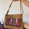 Cartera gamuza y textil