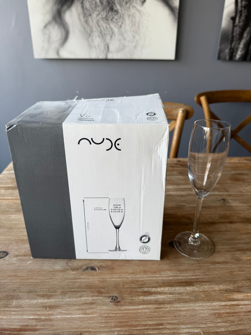 Set 6 copas champagne de cristal