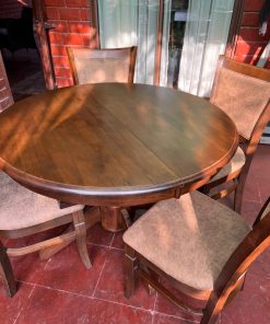 Juego comedor madera extensible con 4 sillas