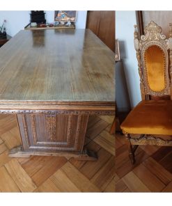 Juego comedor madera 6 sillas talladas