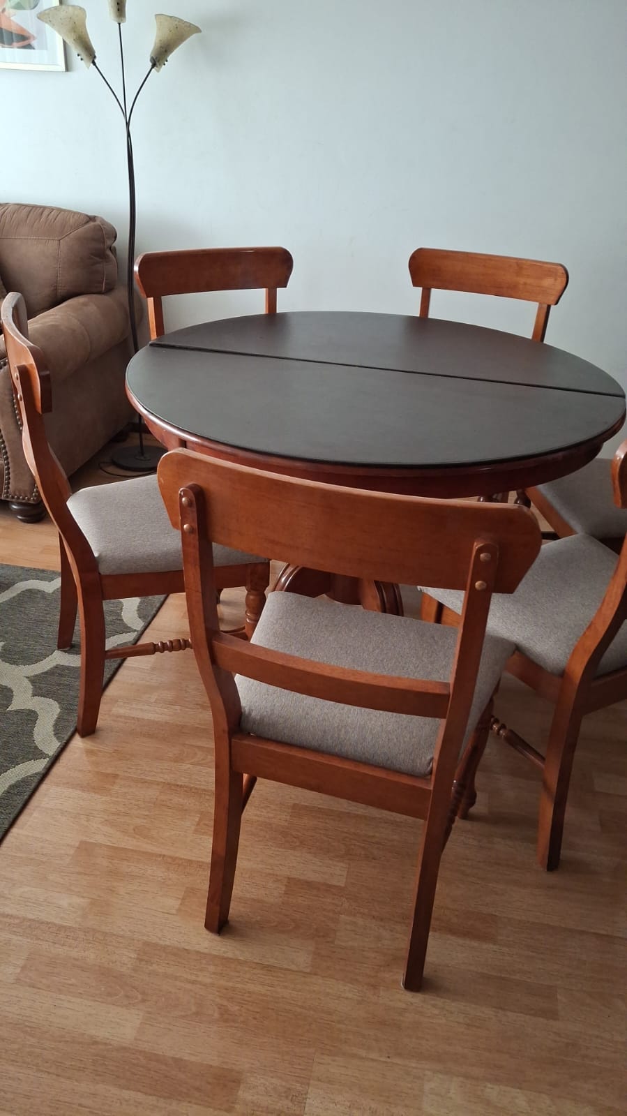 Juego de comedor redondo madera con 6 sillas - Imagen 2