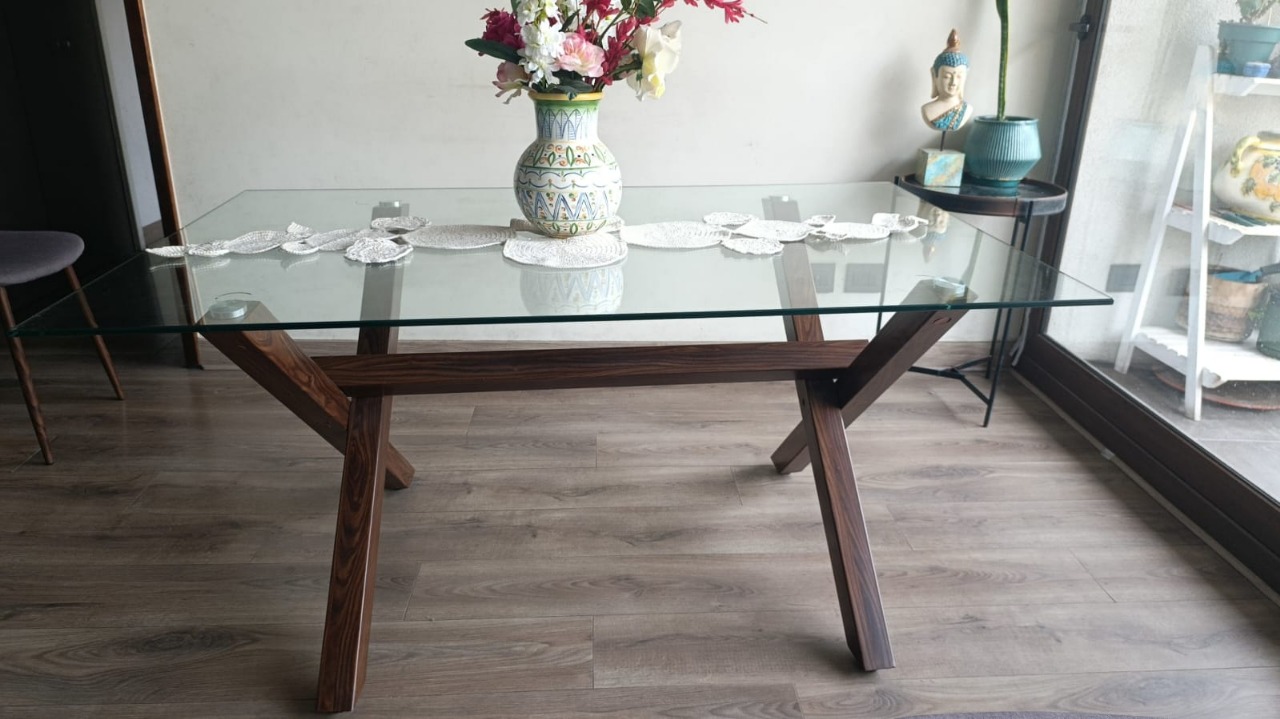 Mesa de comedor rectangular vidrio