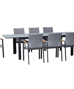Juego de comedor terraza extensible con 8 sillas gris Creta Ripley Home