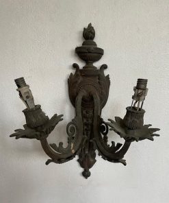 Apliqué fierro antiguo 2 luces